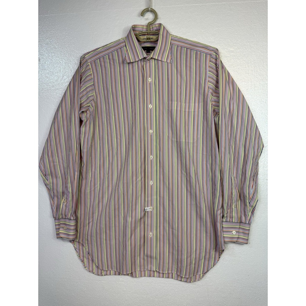 Robert‎ Talbott Dress Shirt Mens 15.5/34 Multi Stripe Cotton Long Sleeve Office